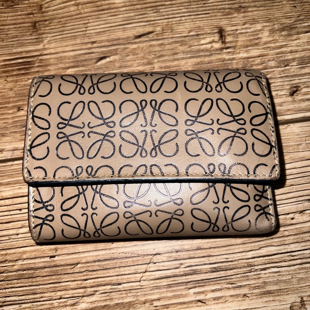 Loewe Repeat Anagram Calf Brown Women's Trifold Wallet